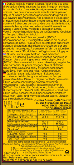 Huile d'olive cuvée Pauline 100 ml flacon POMPE Bio*