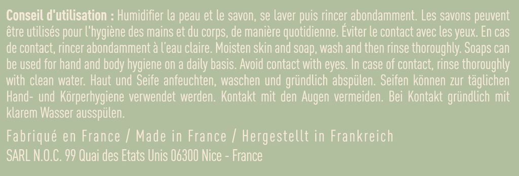 Savon solide à l’huile d’olive parfum VERVEINE 130 gr-  Millea