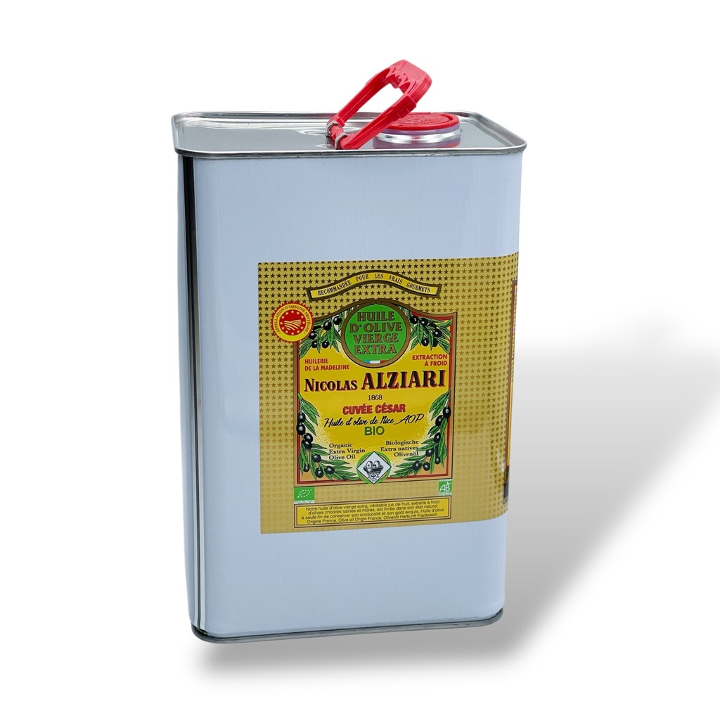 Bidon 5 L huile d'olive cuvée Cesar (AOP Nice) BIO* - Alziari