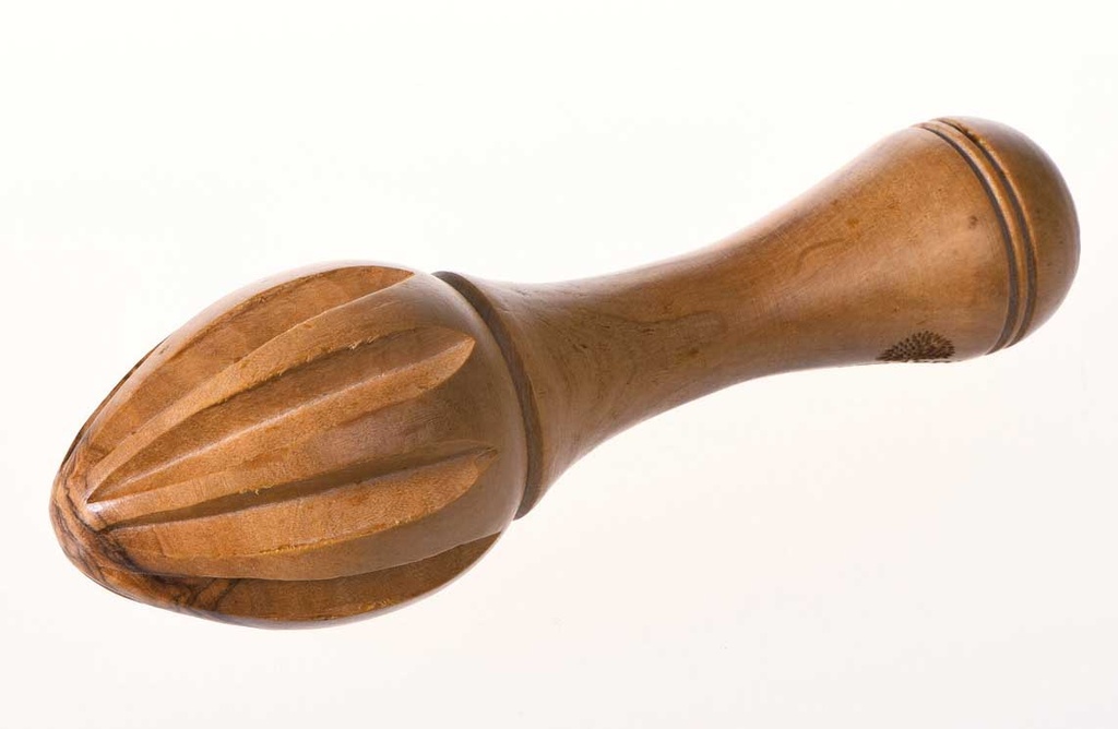 Presse Agrumes 14 cm en bois d'olivier (marquage alziari)