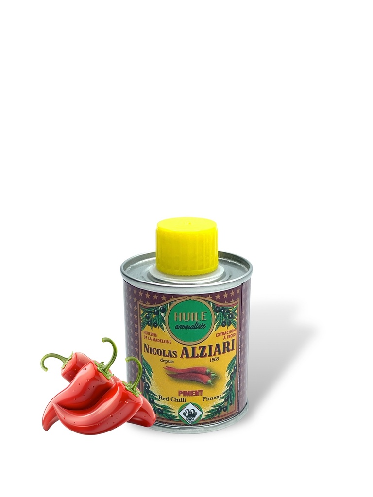 100ml Dose aromatisiertes Olivenöl Peperoni - Alziari
