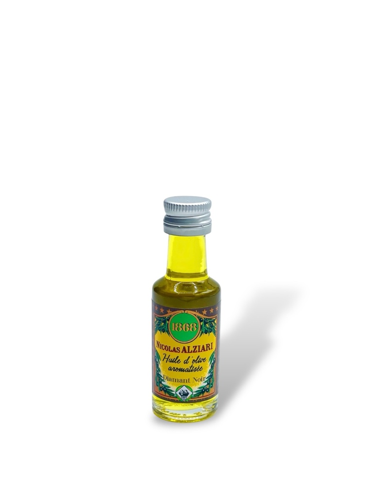 20ml miniature glass bottle Olive oil Black Diamond - Alziari