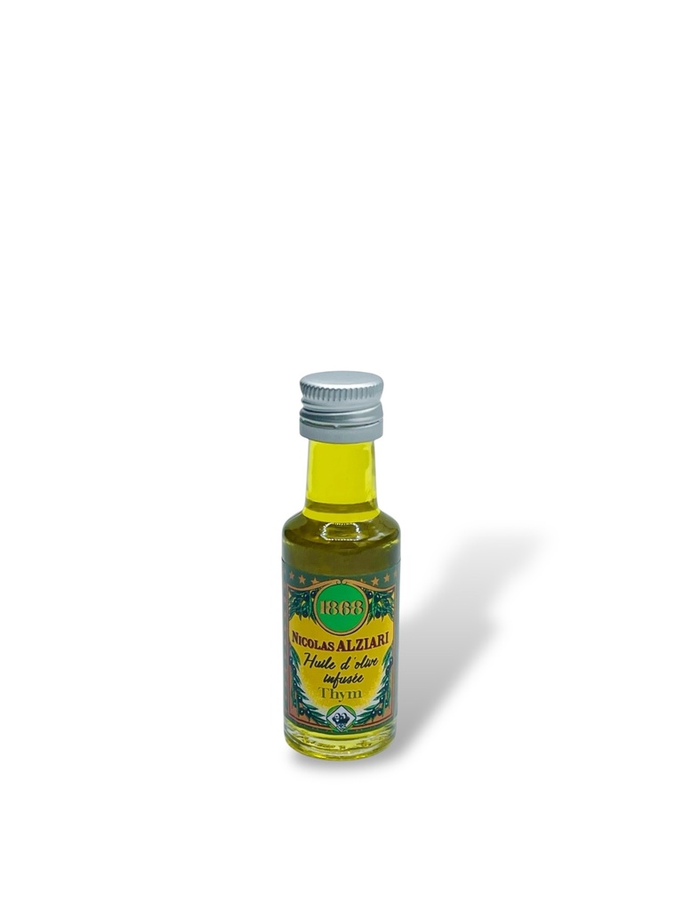 20ml Miniaturflasche Glas aromatisiertes Olivenöl Thymian - Alziari