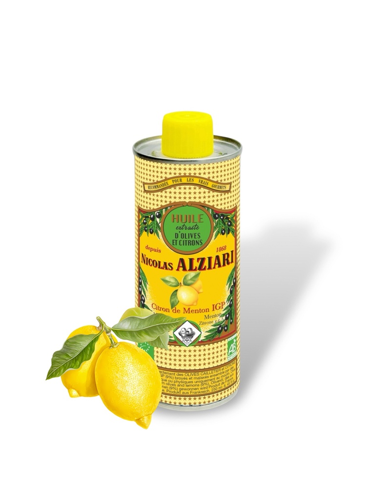 Huile au CITRON de Menton IGP BIO* 250 ML - Alziari