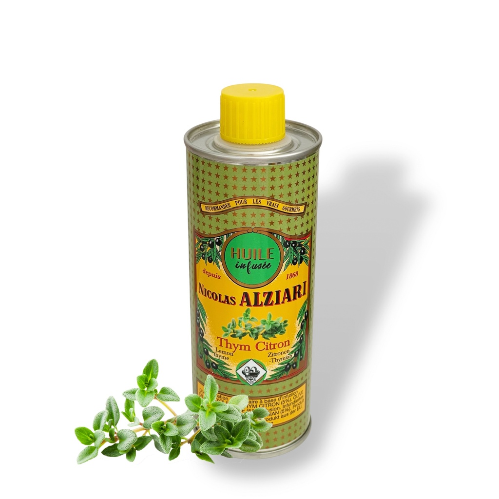 250ml tin Olive oil LEMON THYME infused - Alziari