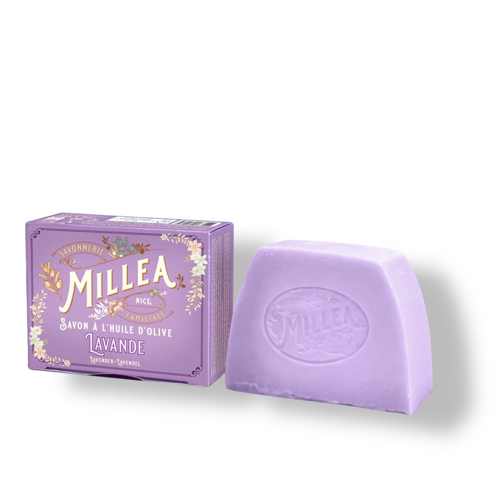 Savon solide à l’huile d’olive parfum LAVANDE 130 gr-  Millea 