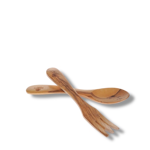 [107] Couverts en bois d'olivier 17 cm parisien