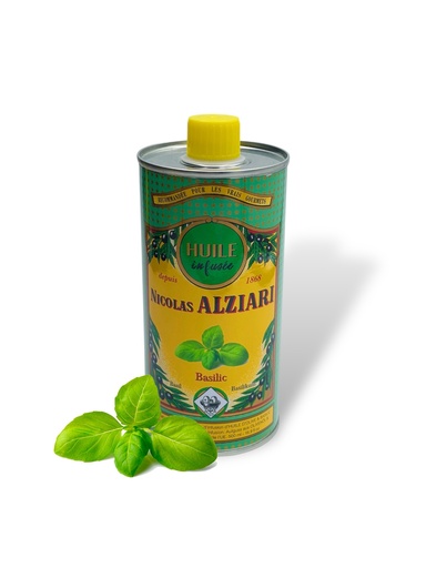 [11431] 500 ml tin Olive oil Basil flavored - Alziari