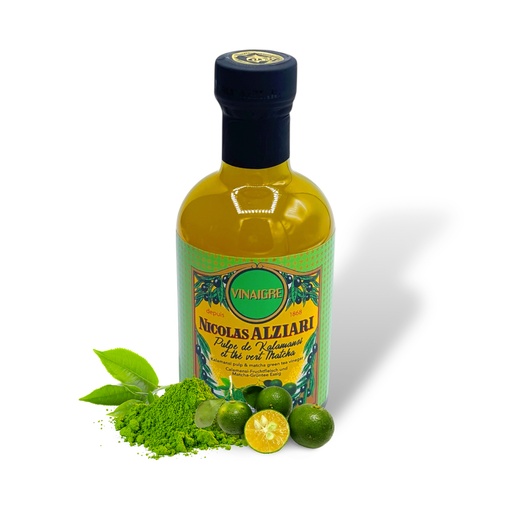 [1122] 200 ml Flasche Calamansi Fruchtfleisch & Matcha Grüntee - Essig
