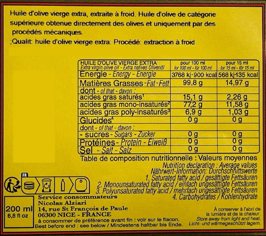 Huile d'olive AOP Baux de Provence 200 ml BIO* - Alziari