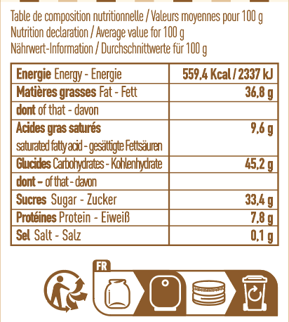 Pâte à tartiner: "Chocolat au lait" 210 g - Baiata