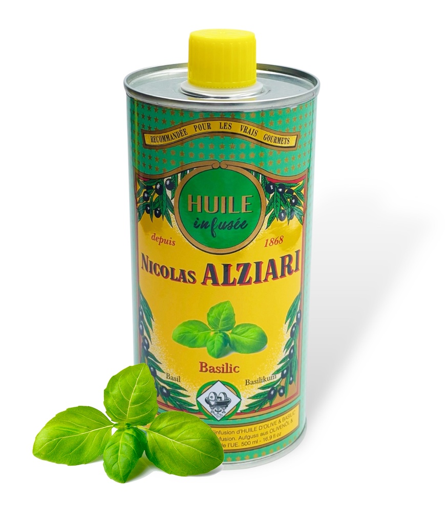 Huile d'olive BASILIC FRAIS 500 ml - Alziari