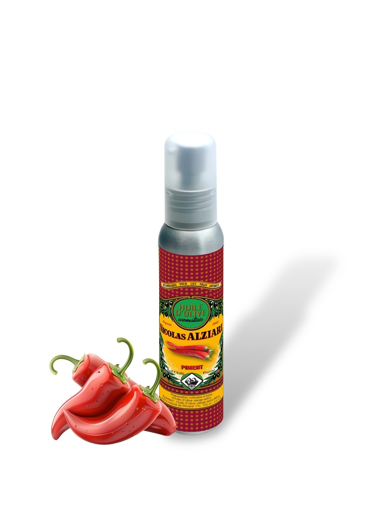 Huile aromatisee PIMENT 100 ML flacon POMPE - Alziari