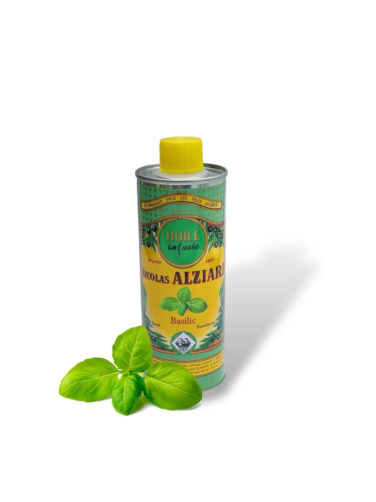 Huile d'olive infusée BASILIC 250 ML - Alziari
