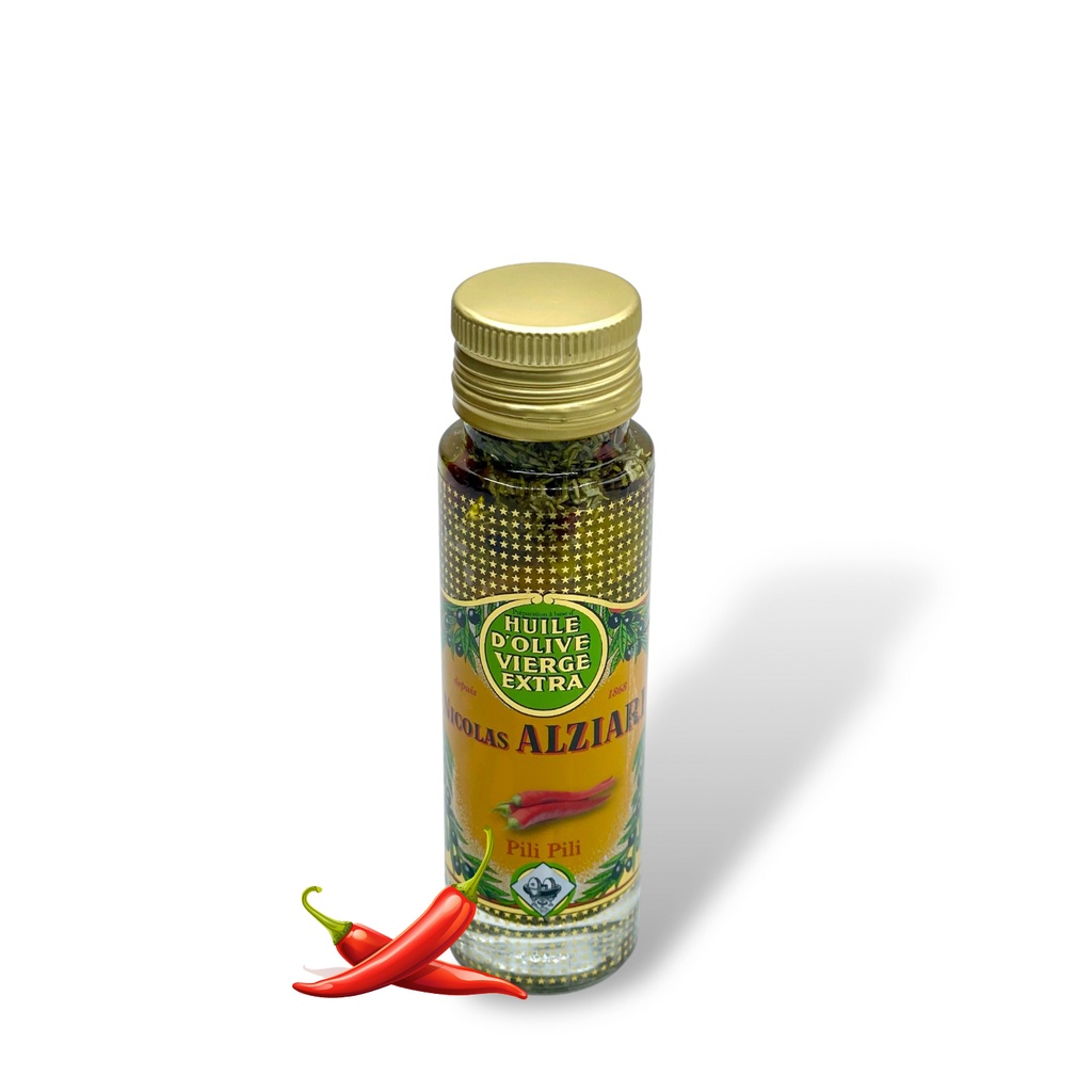 100ml bottle spicy Pili Pili Olive Oil - Alziari
