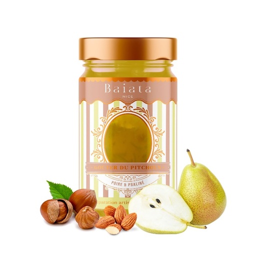[5096] Délice de fruits Poire & Praliné « Goûter du pitchoun » 230g - Baiata