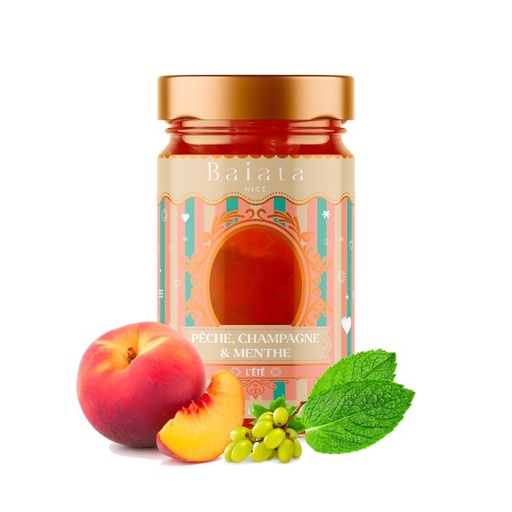 [6025] Délice de fruits : Pêche champagne menthe"L'Eté" 230g - Baiata