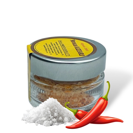 [1442] 50 g Glas Camargue Salz mit Espelette Peperoni - Alziari